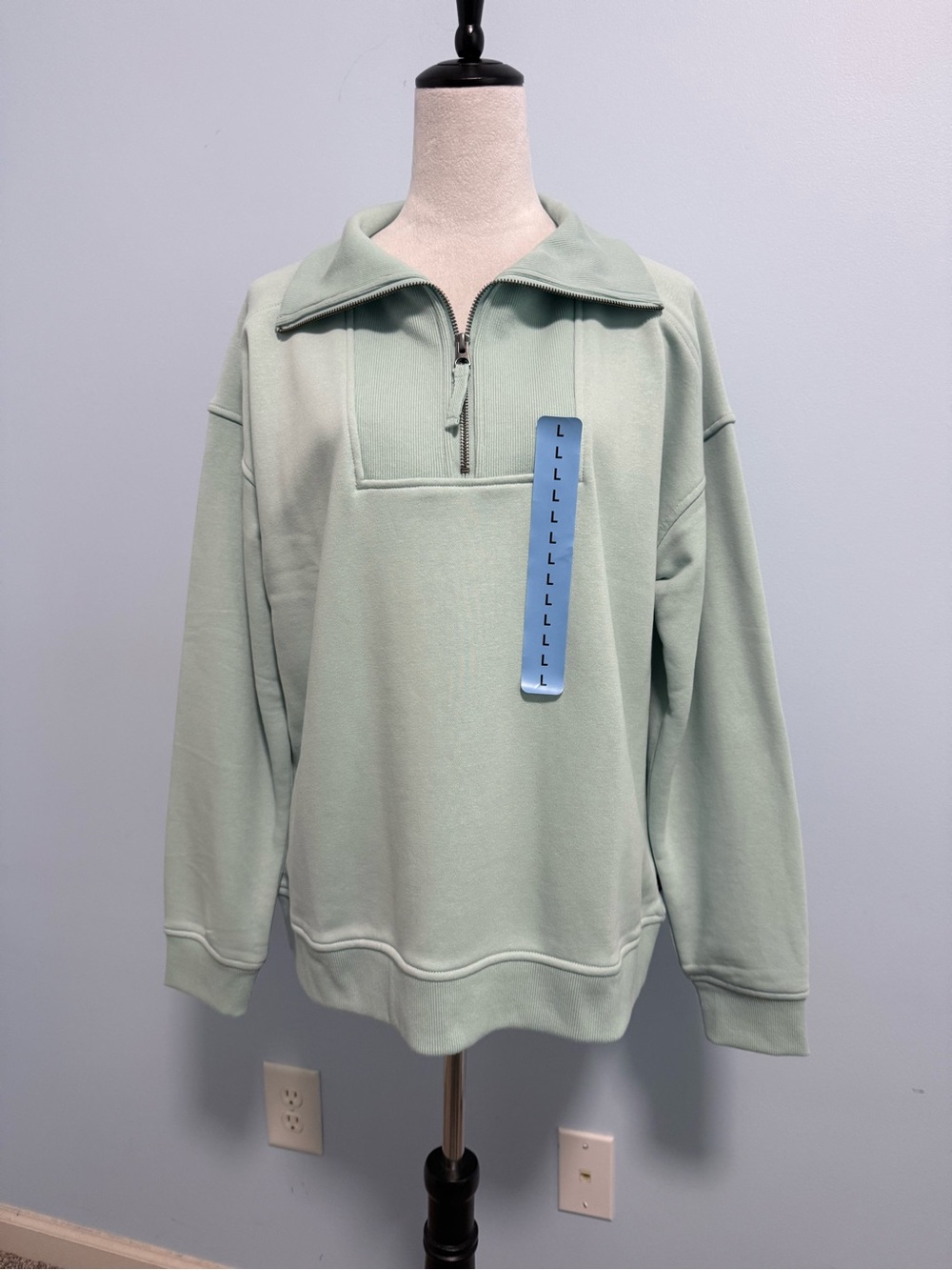 NWT Eddie Bauer Women’s Quarter Zip Pullover Sweatshirt Turquoise Size L